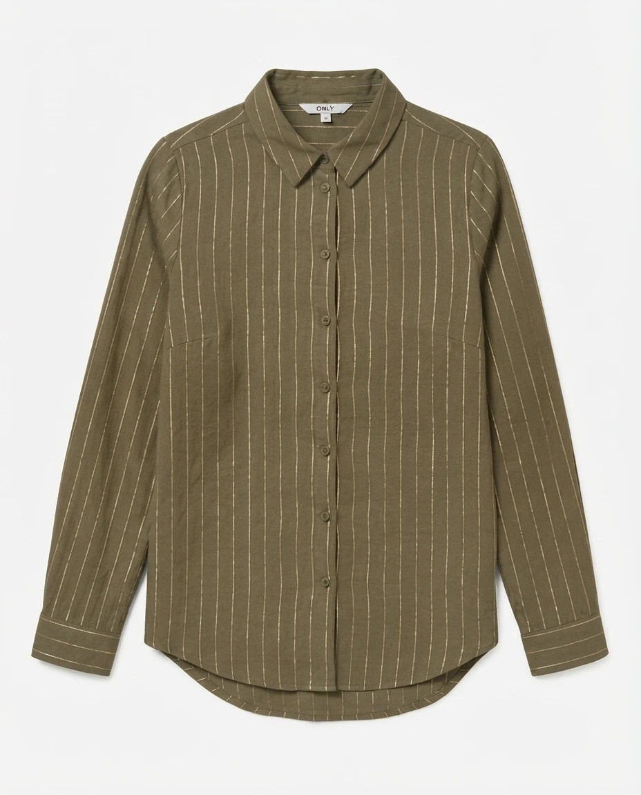 Chemise Only rayée kaki et doré taille 34 XS lot34