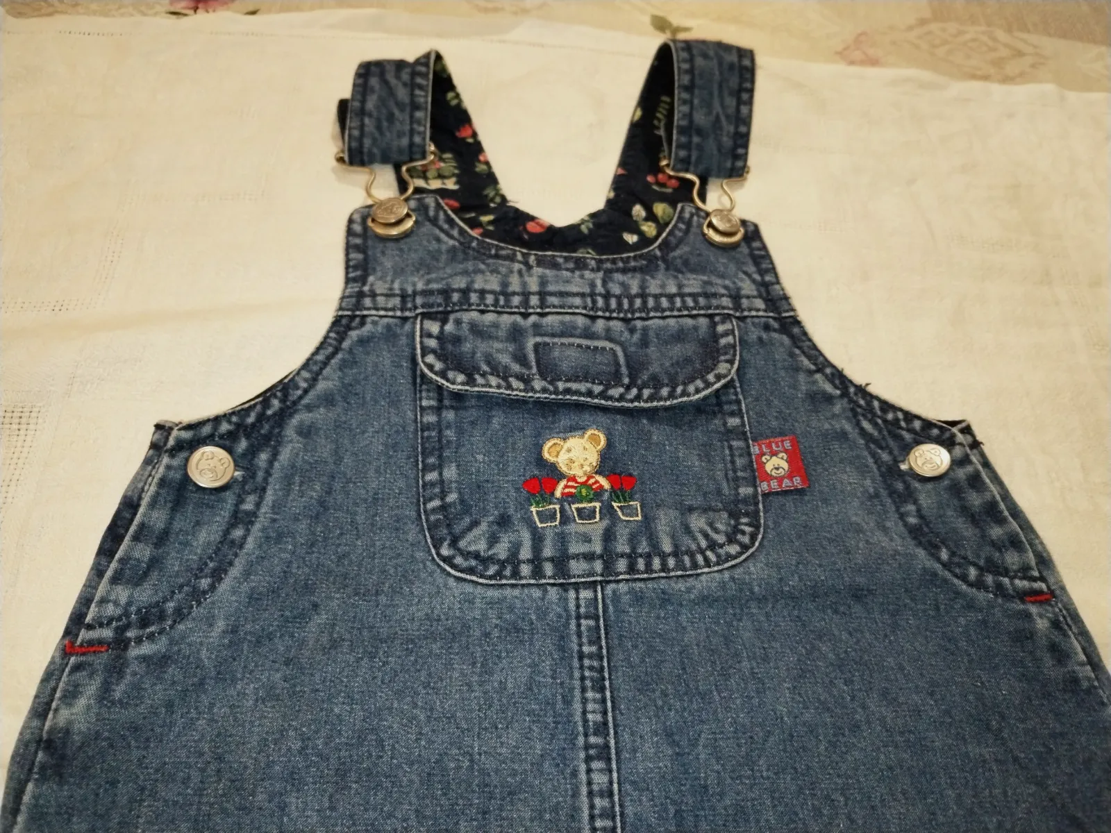 Jolie petite robe salopette en jeans, 24 mois. – Tissaia – taille 24 mois 4