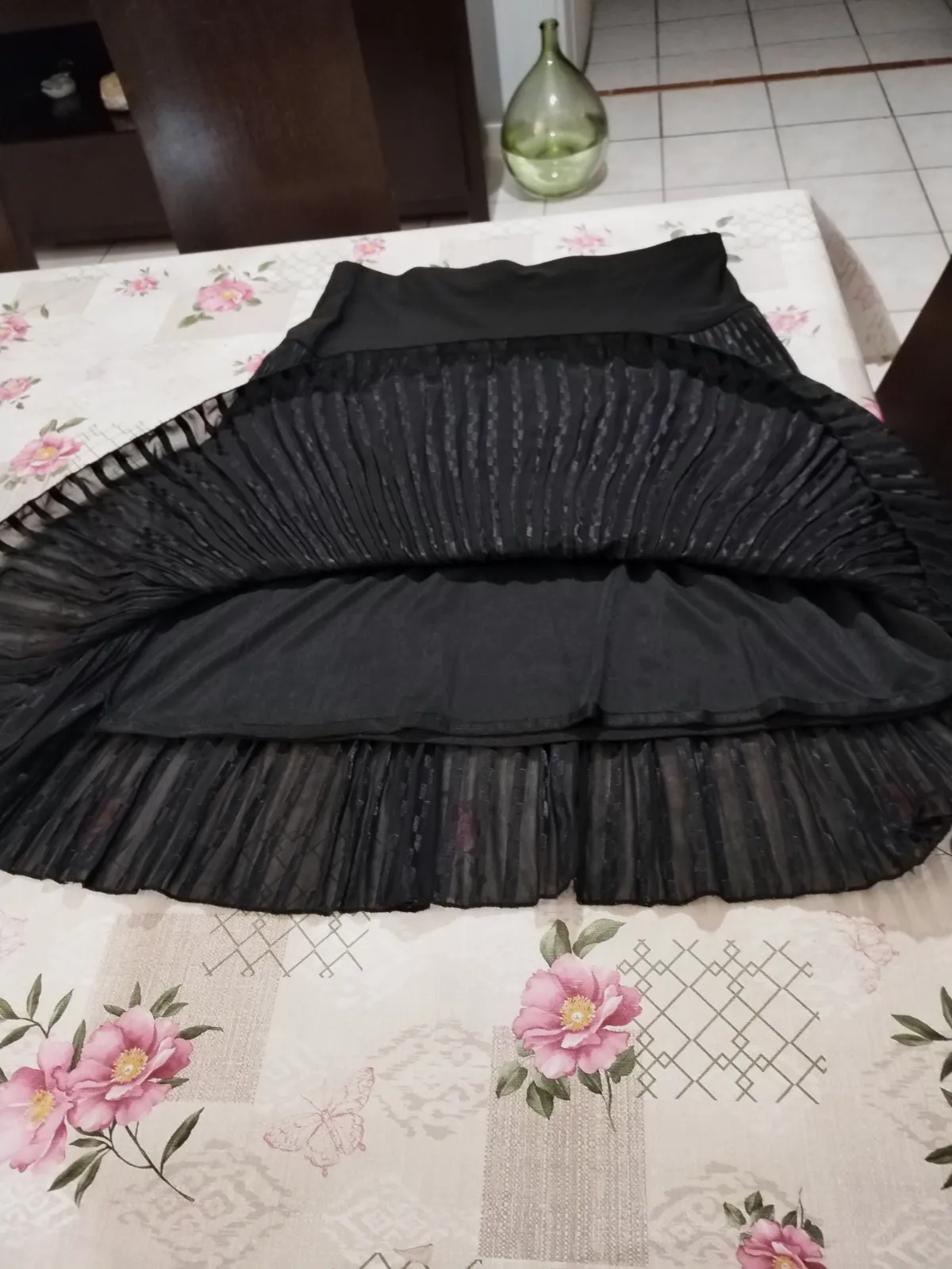 Jolie jupe fluide doublée plissée, large bande à la taille, taille L – Autre – taille L 4