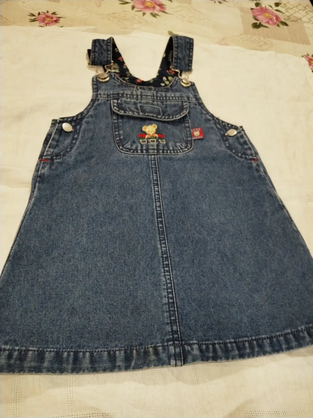 Jolie petite robe salopette en jeans, 24 mois. – Tissaia – taille 24 mois 2