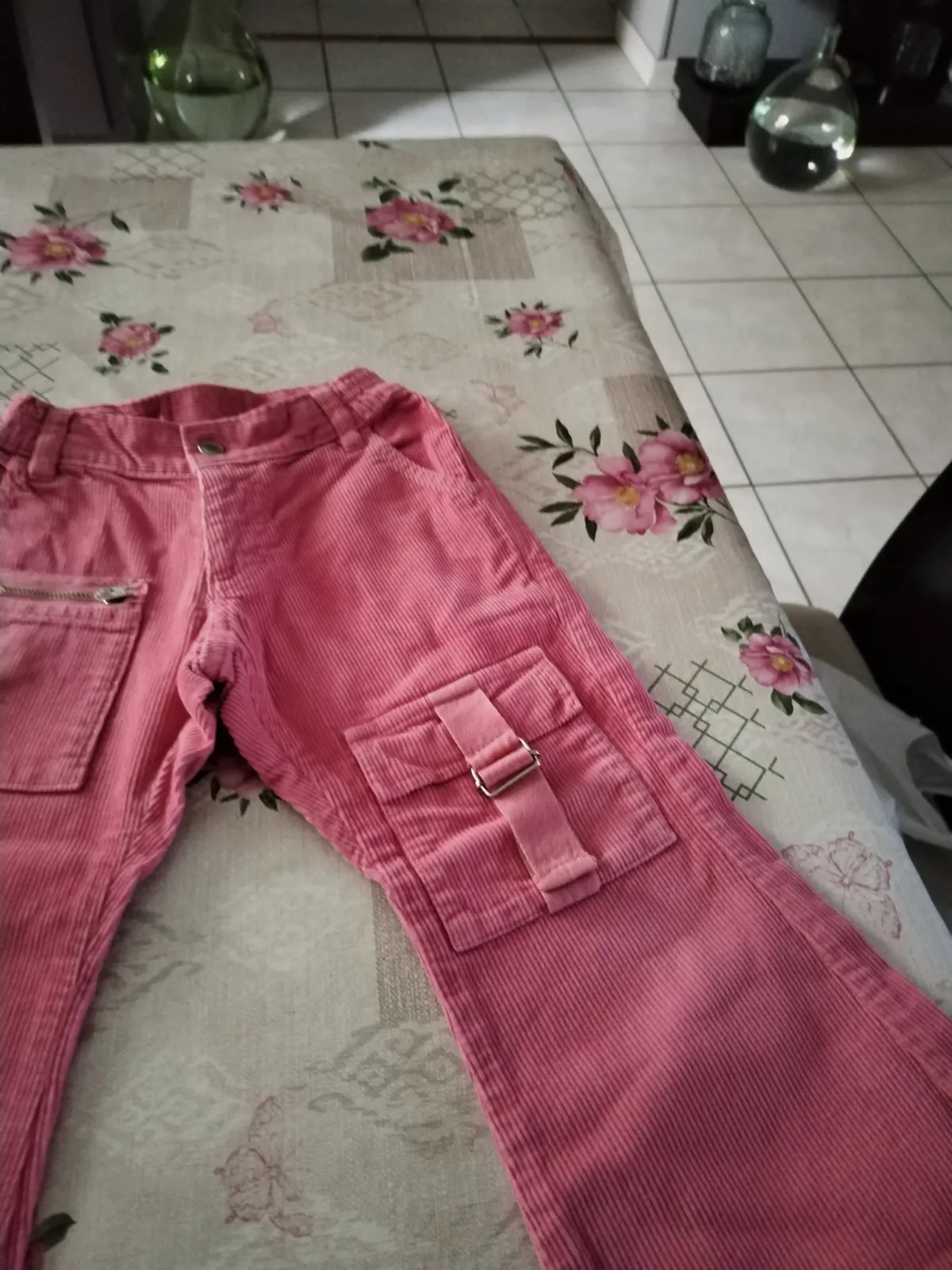 Joli pantalon fille rose vintage en velours côtelé large sur le bas, 22 mois /92 – Rilumar – taille 24 mois 5