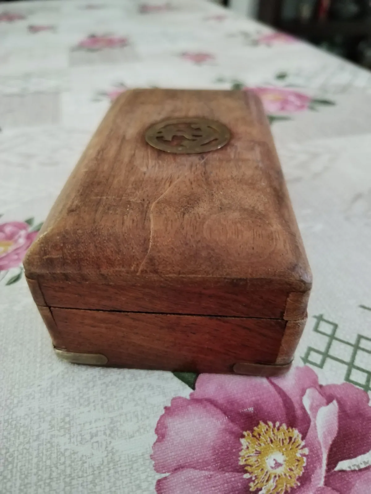 Belle boîte ancienne artisanale de la marine en bois massif. – Marine 6