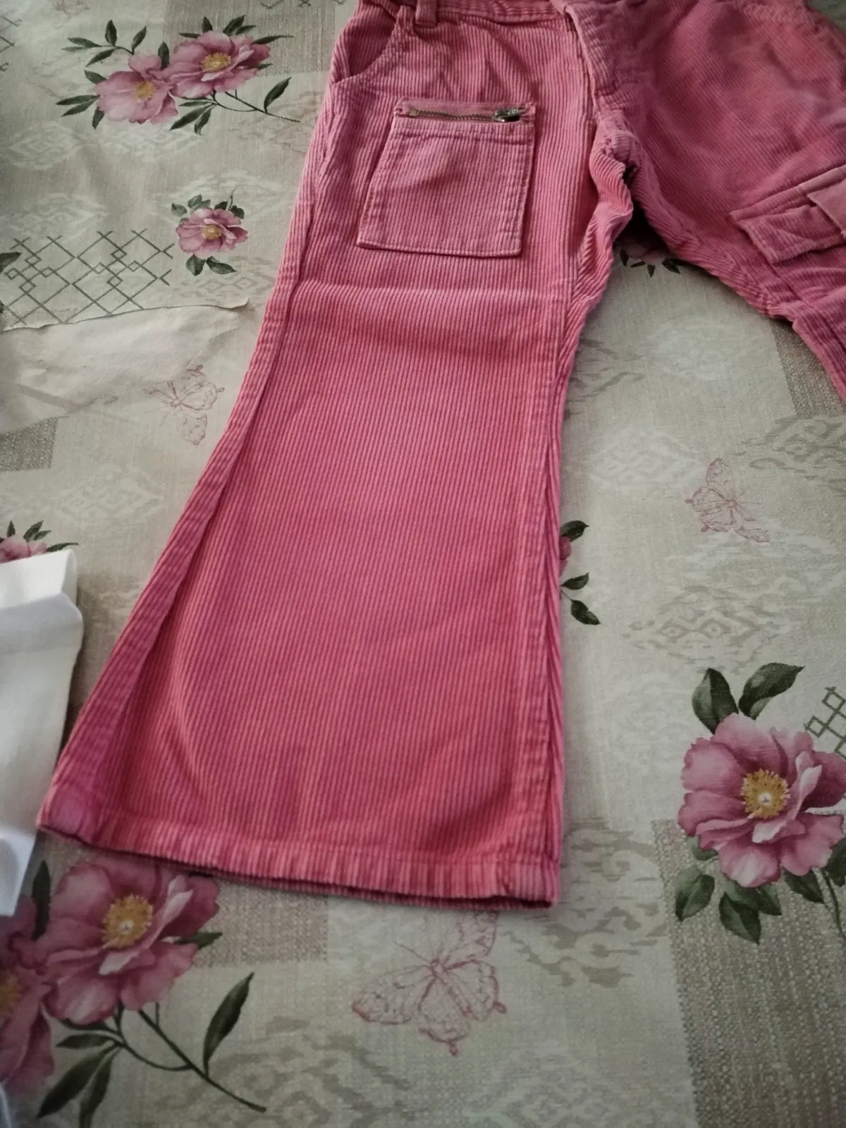 Joli pantalon fille rose vintage en velours côtelé large sur le bas, 22 mois /92 – Rilumar – taille 24 mois 7