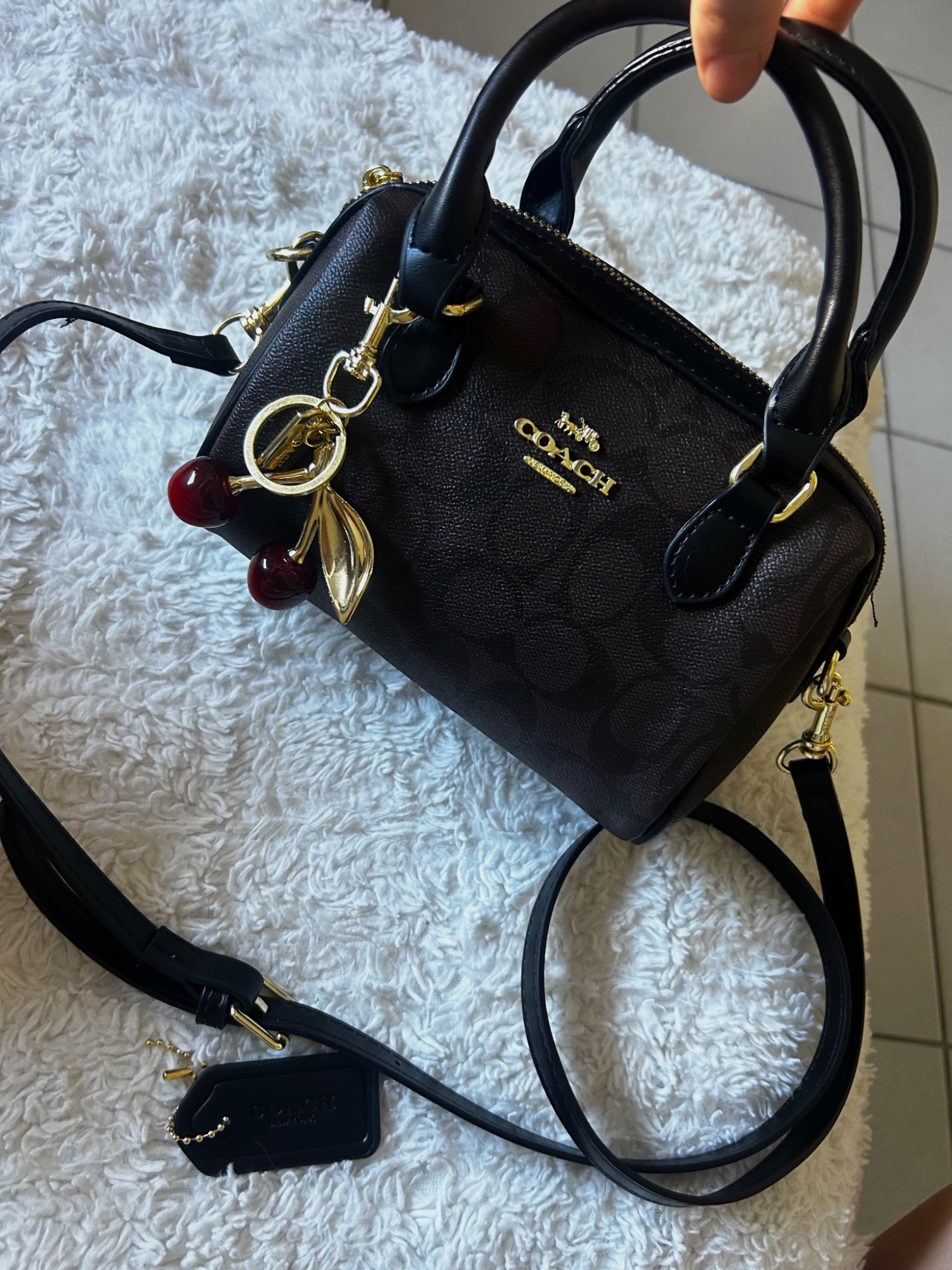 Sac à main Coach couleur café noir 
