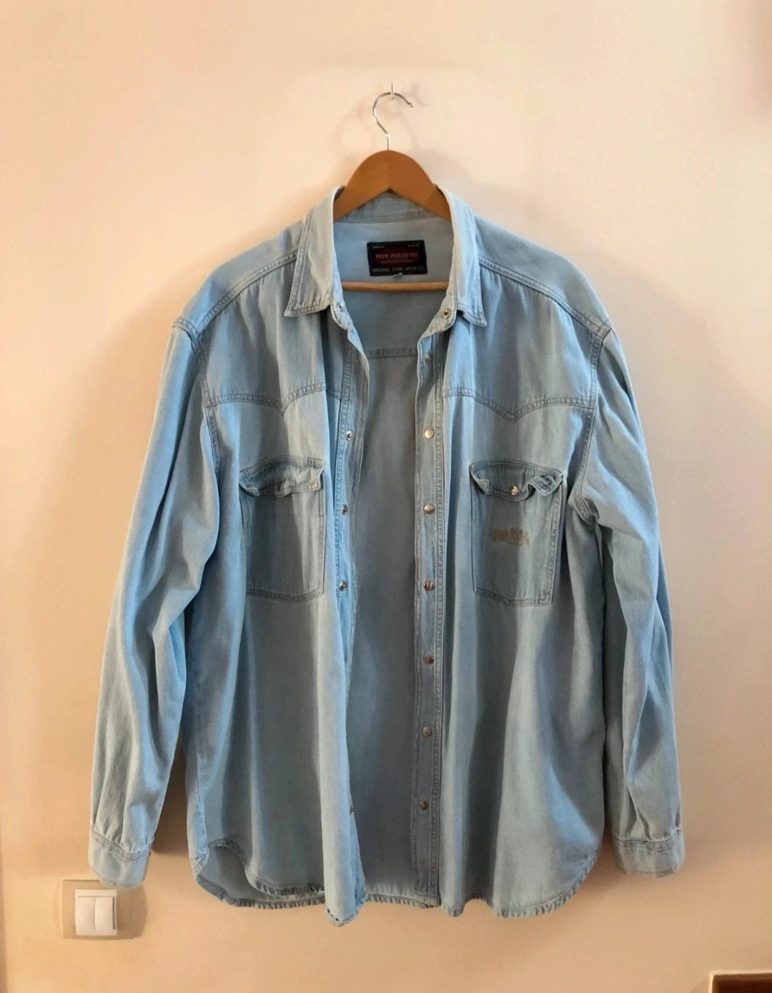 Sobrecamisa tejana vintage hombre talla XL