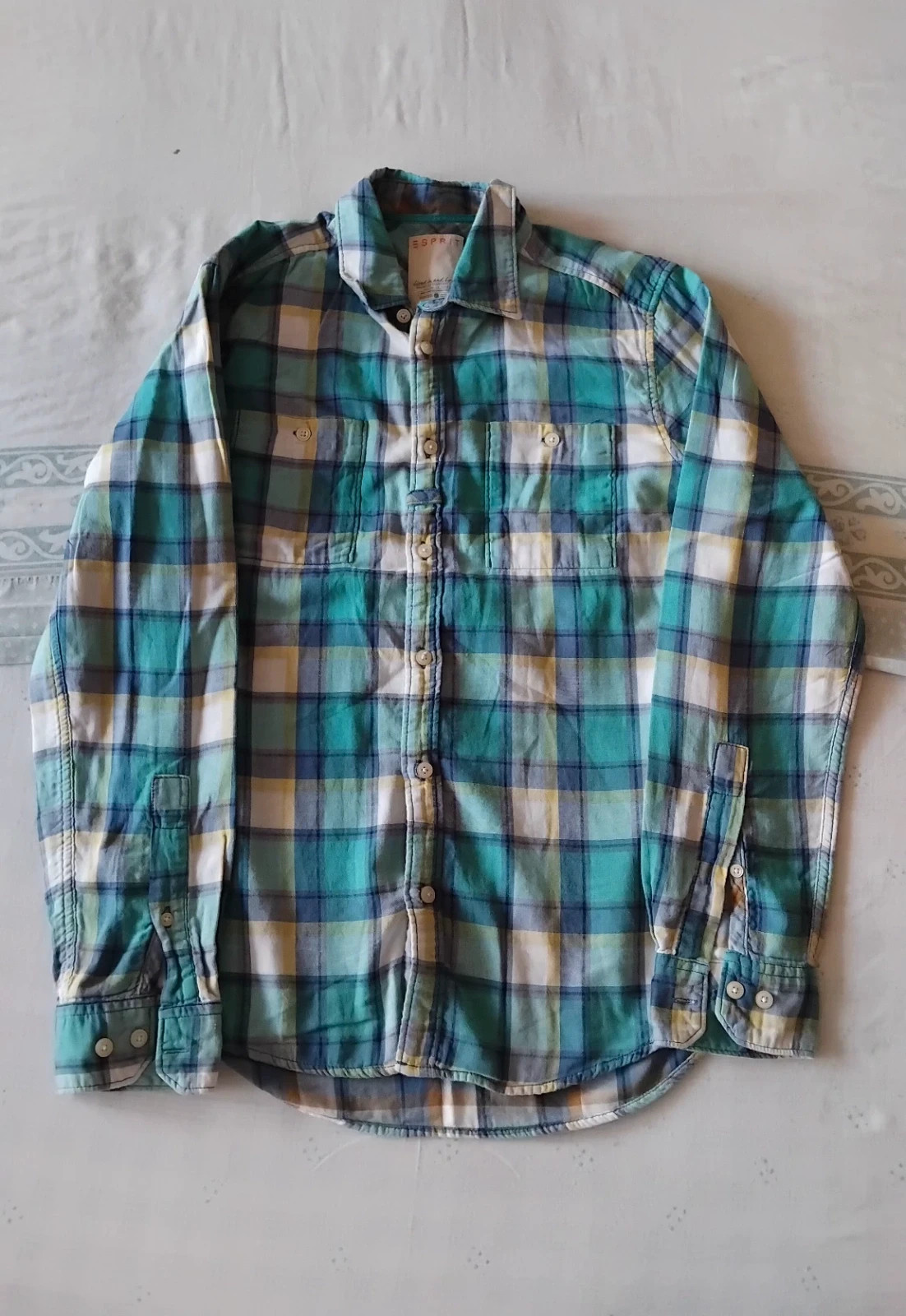 Camisa cuadros bolsillos Esprit hombre talla S/M