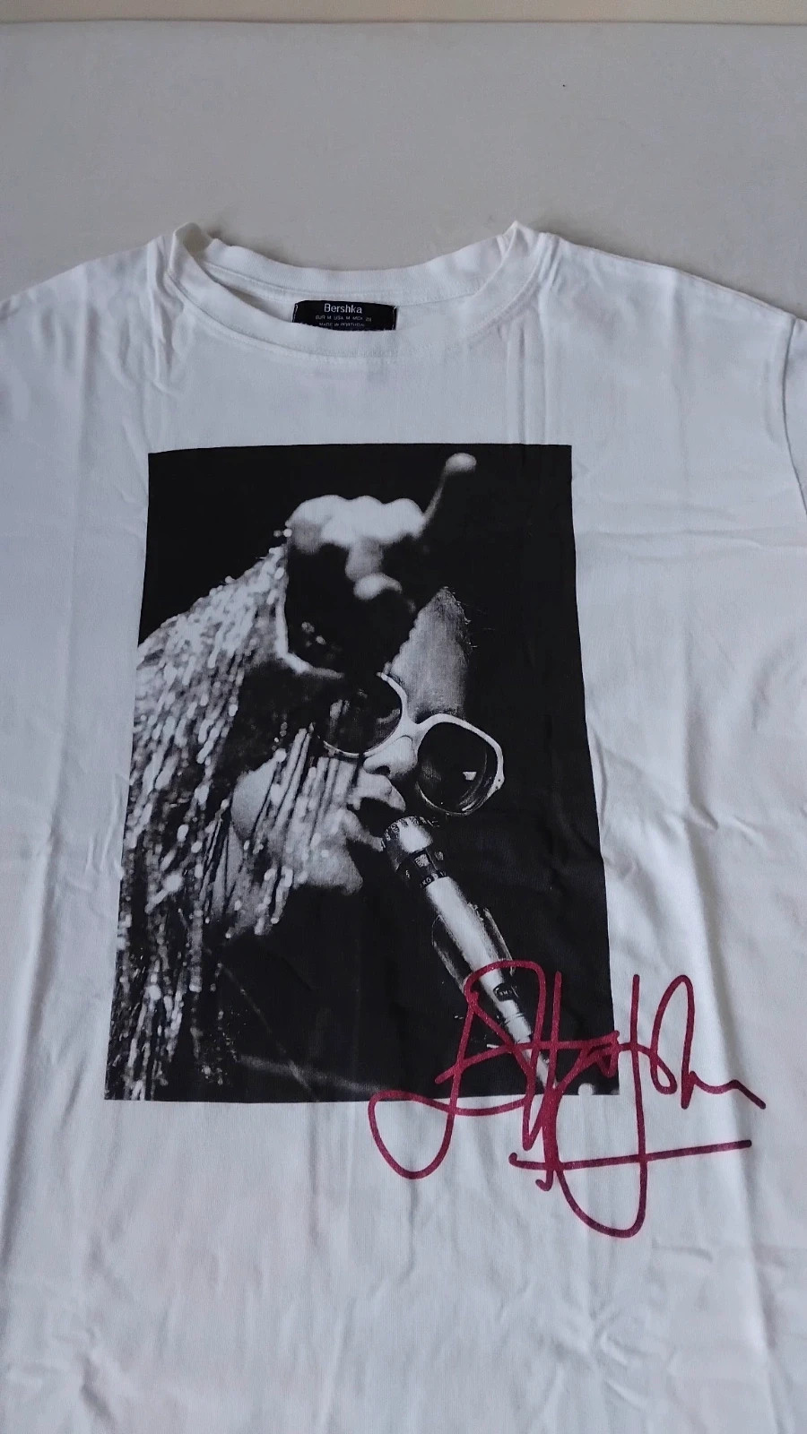 Camiseta corta estampado Elton John Bershka hombre talla M – Bershka – taille M 4