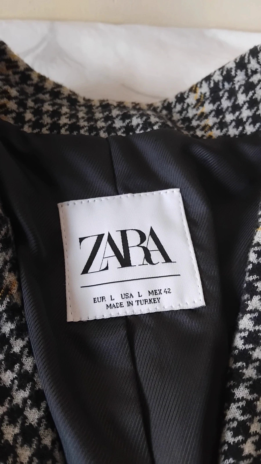 Abrigo cruzado pata de gallo Zara hombre talla L – Zara – taille L 2