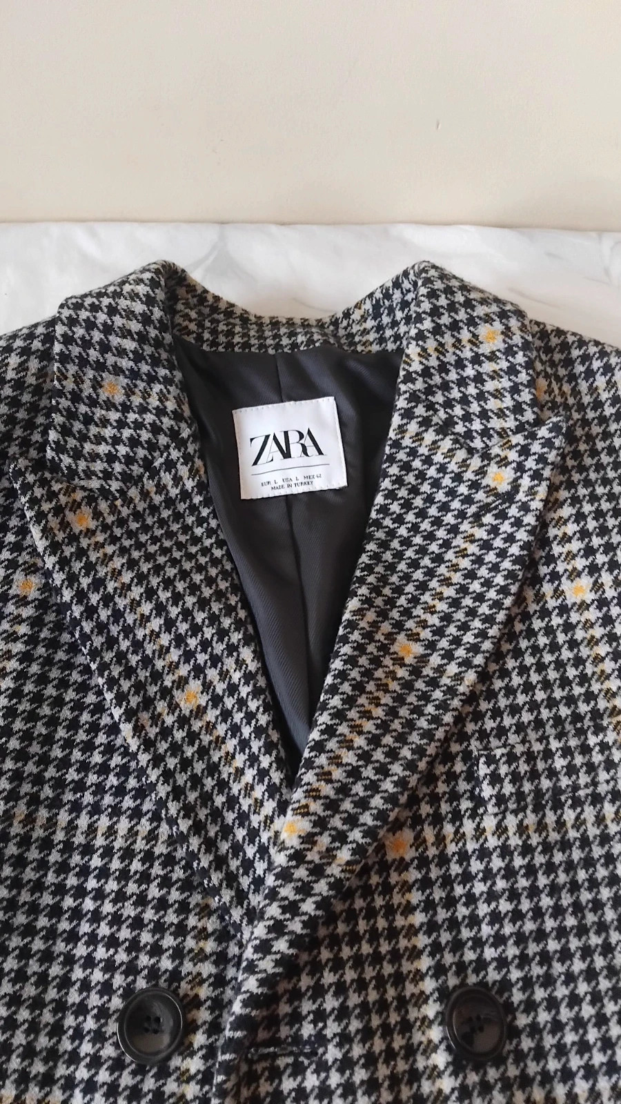 Abrigo cruzado pata de gallo Zara hombre talla L – Zara – taille L 3