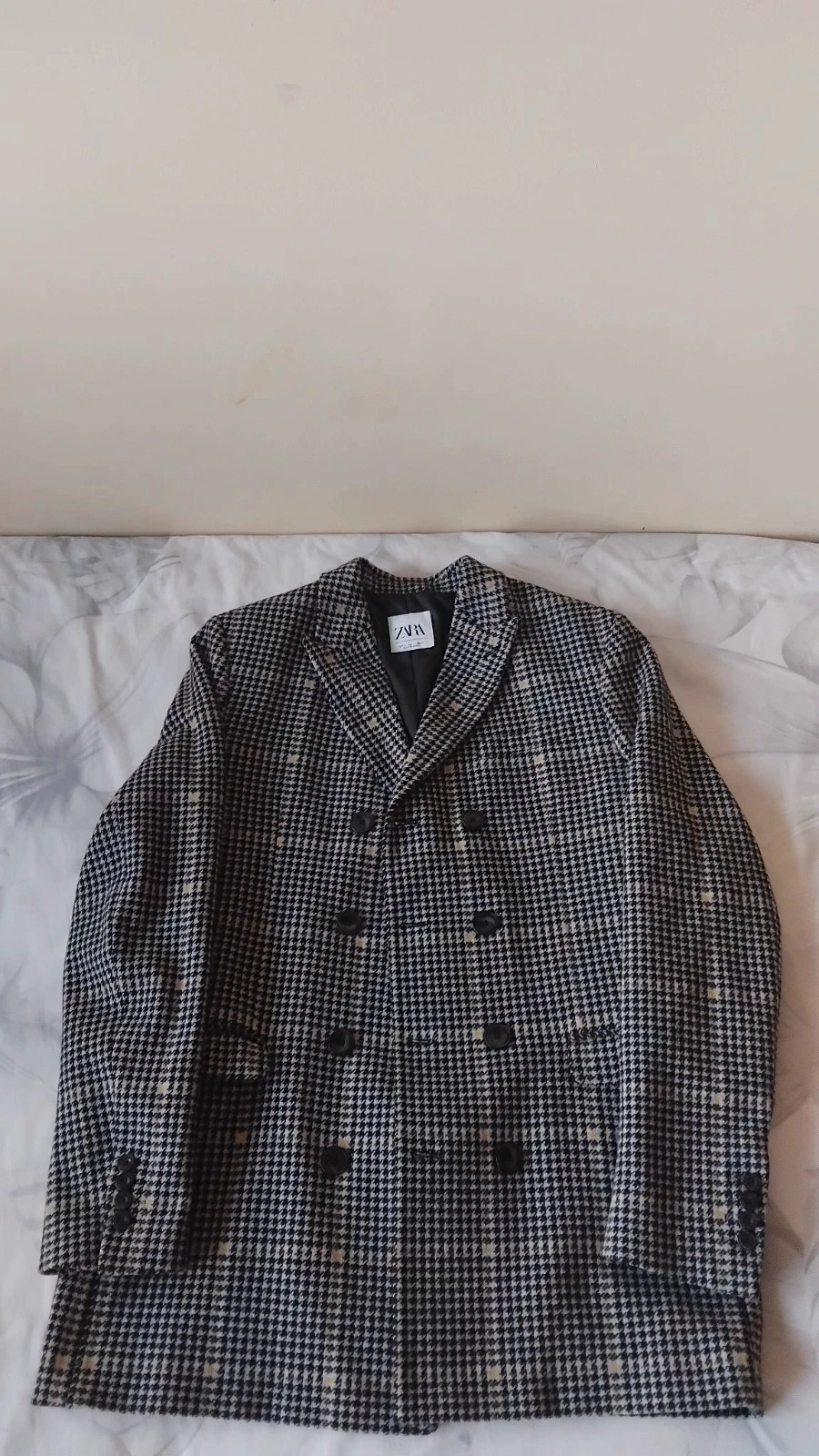 Abrigo cruzado pata de gallo Zara hombre talla L