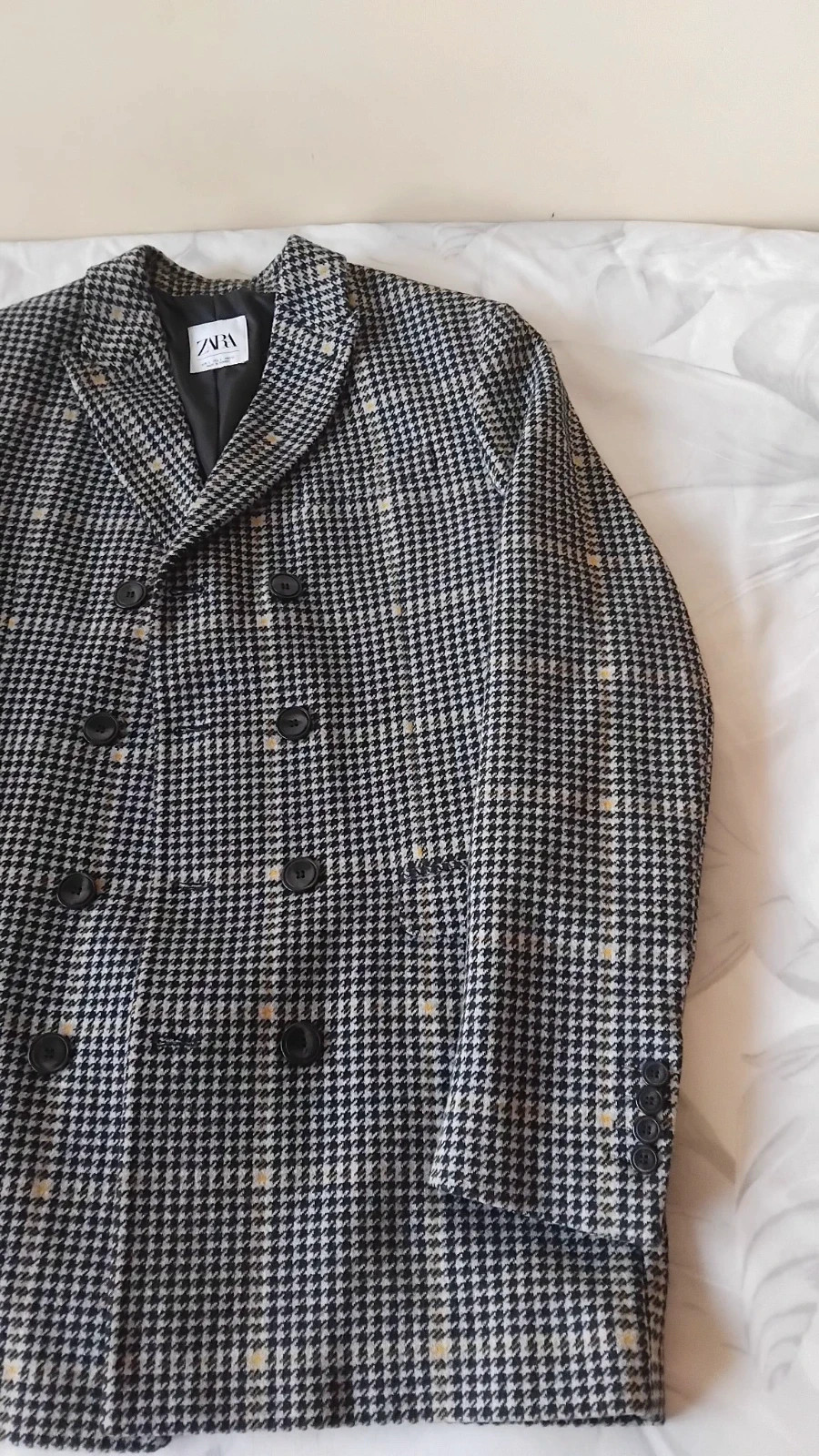 Abrigo cruzado pata de gallo Zara hombre talla L – Zara – taille L 4