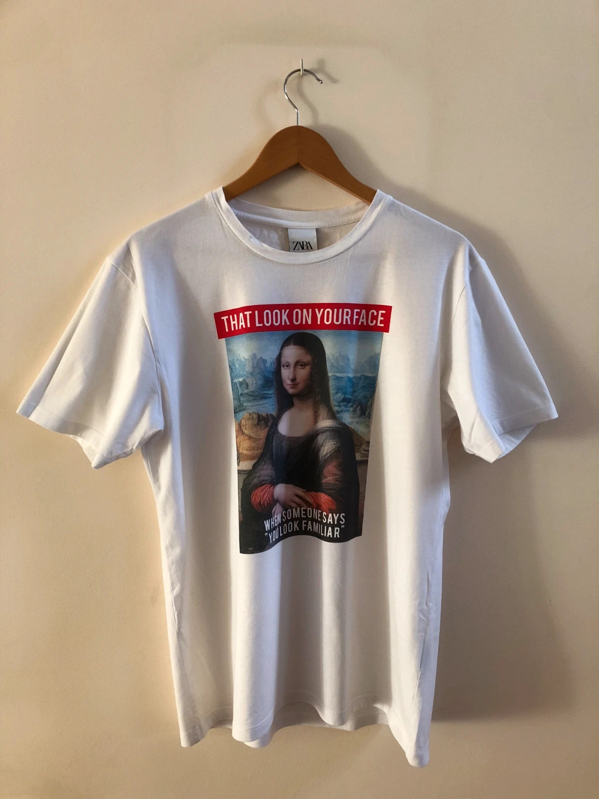 Camiseta corta Zara Man Mona Lisa talla L