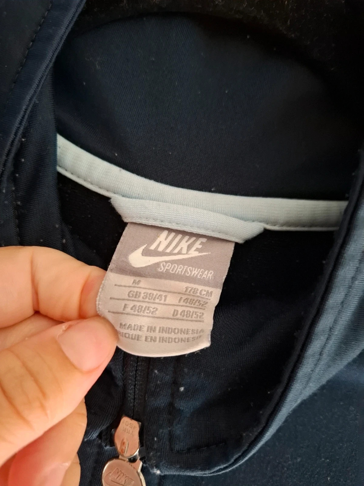 Chaqueta de chándal Nike Vintage – Azul Marino & Blanca – Nike – taille M 3