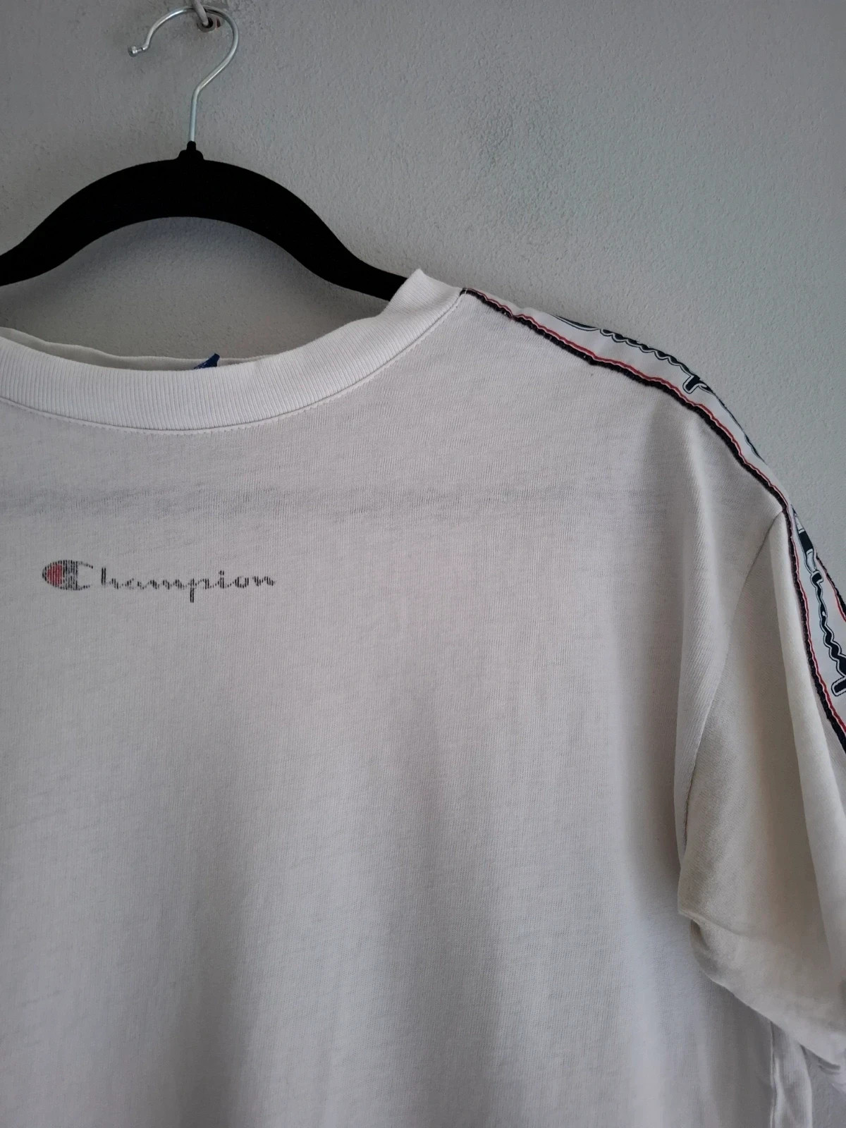 Camiseta Blanca Champion Original con Bandas - Talla XS – Champion – taille XS 2