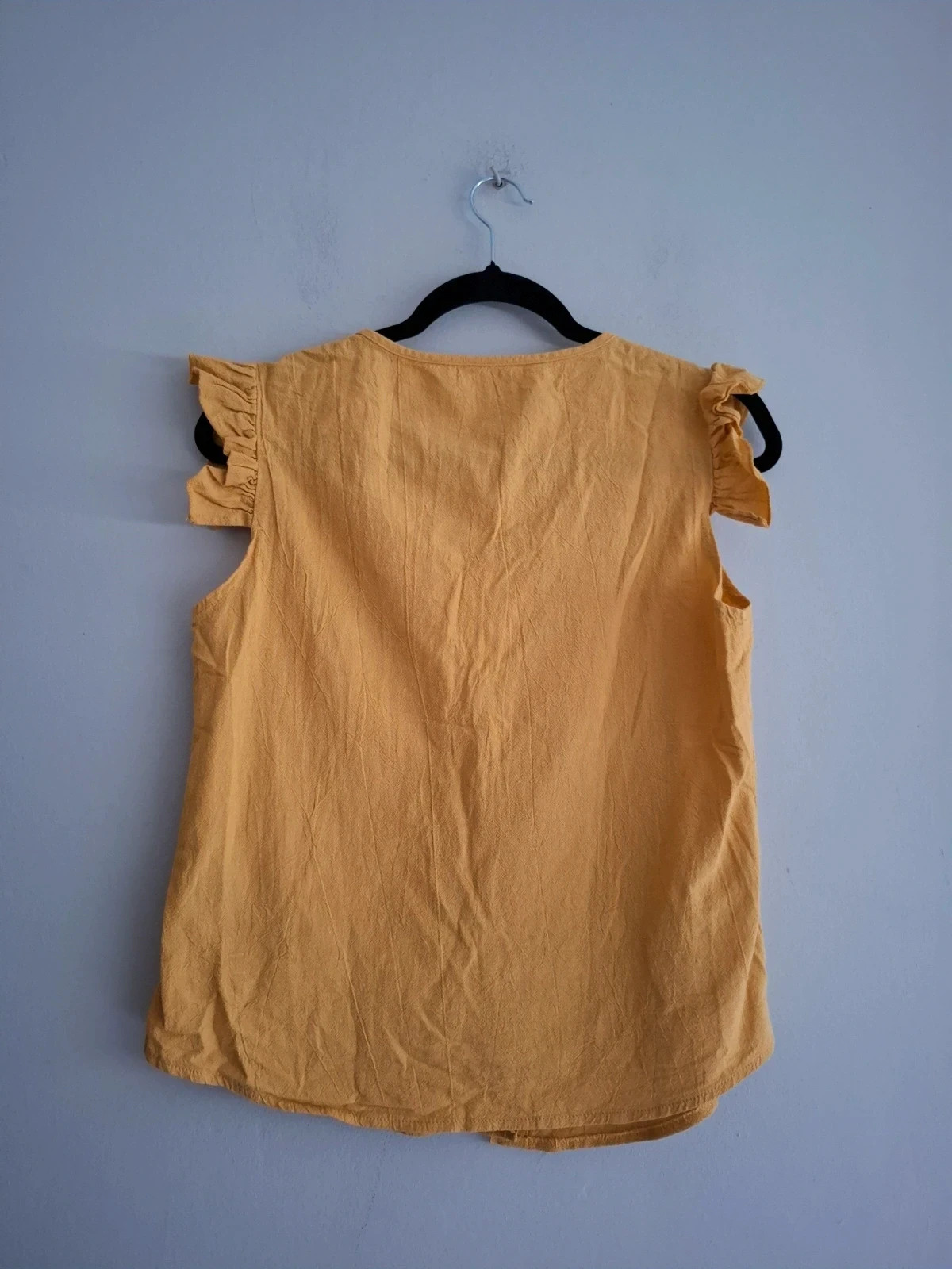 Blusa Amarilla Mostaza con Volantes y Botones - Talla M/38 – Shein – taille M / 38 / 10 3