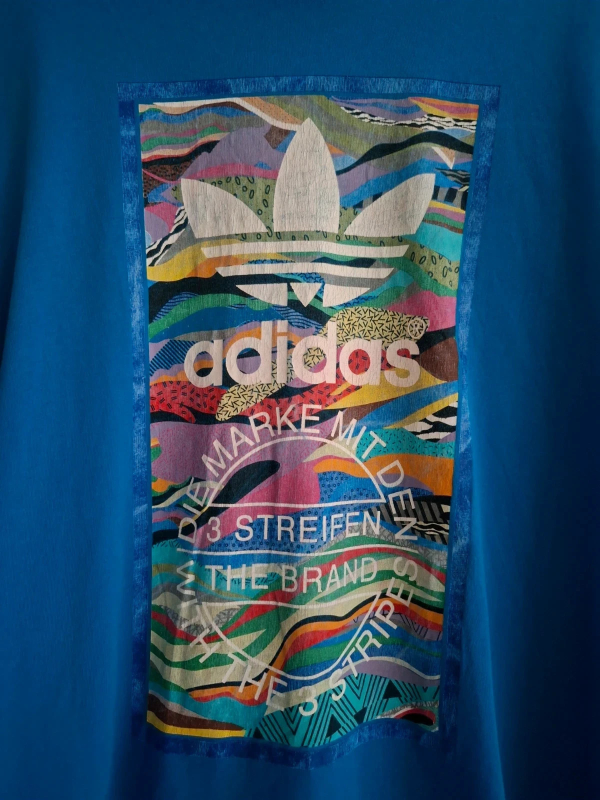 Camiseta Adidas Originals Azul - Talla L (Logo Multicolor) – adidas Originals – taille L 2