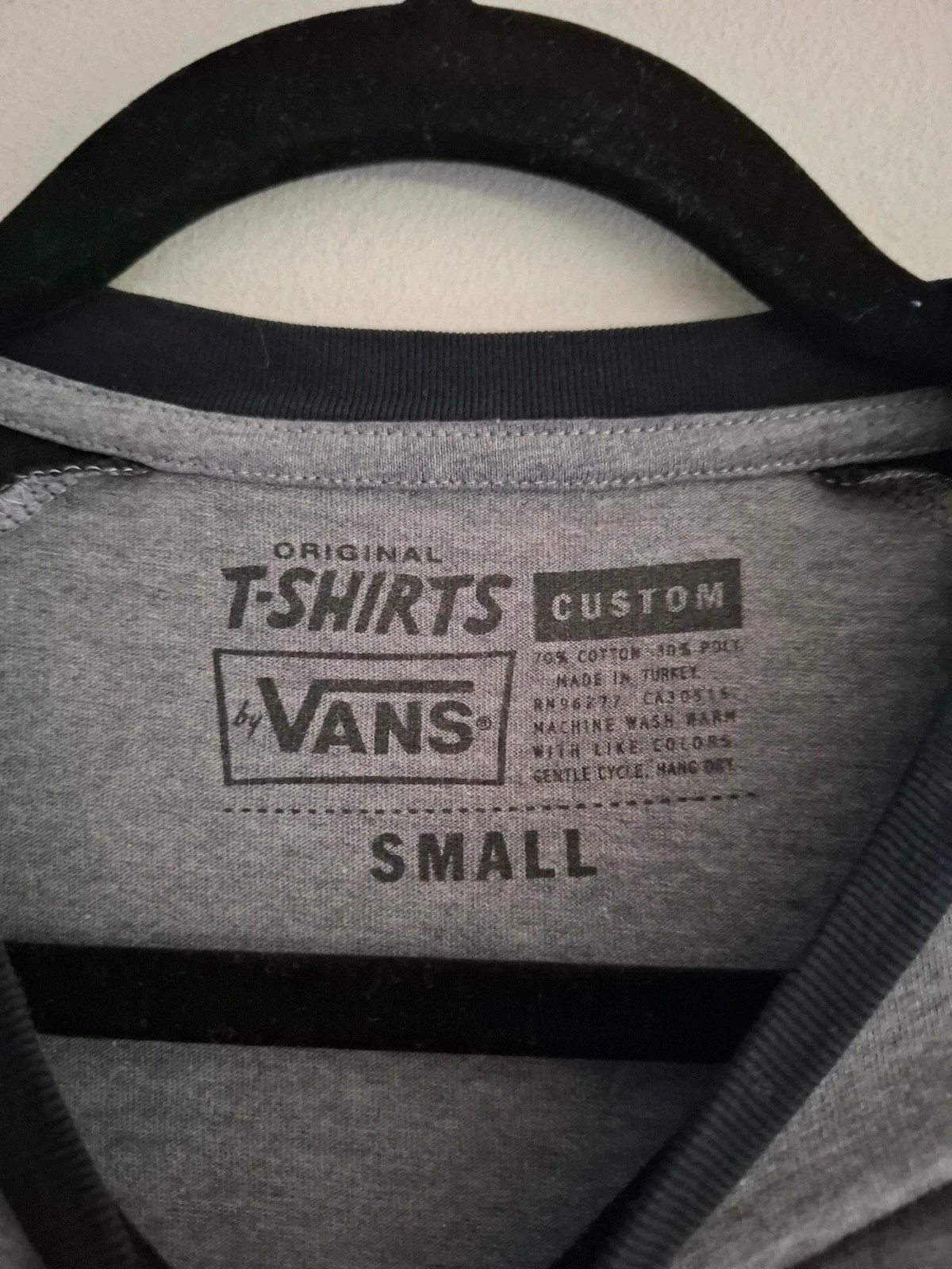 Camiseta Vans estilo béisbol gris y negra - Talla S – Vans – taille S 3