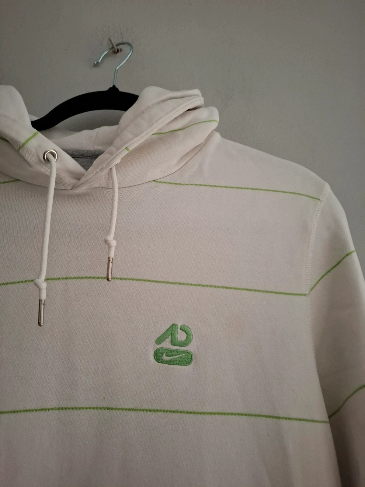 Sudadera Nike Blanca Rayas Verdes - Talla S – Nike – taille S 2