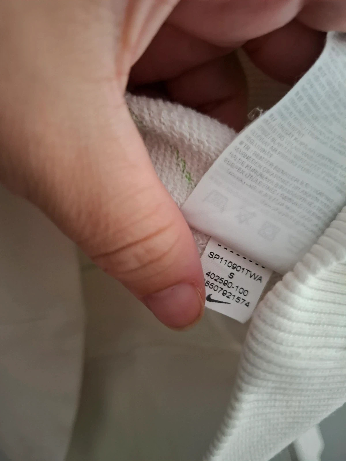 Sudadera Nike Blanca Rayas Verdes - Talla S – Nike – taille S 4