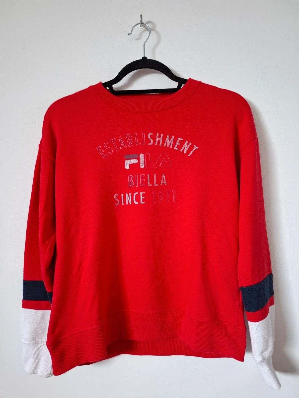 Sudadera FILA Roja Estilo Retro Block • Talla M – FILA – taille M / 38 / 10