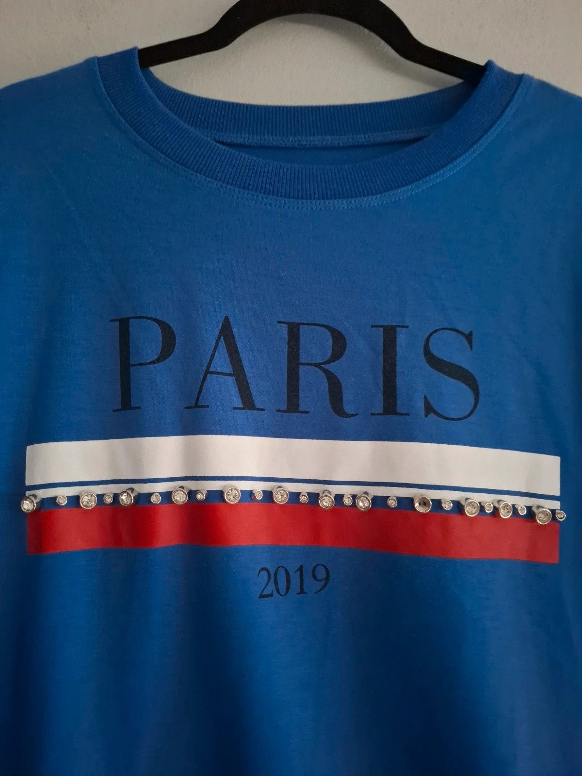 Sudadera Corta Azul PARIS con Pedrería Talla L – taille L / 40 / 12 2