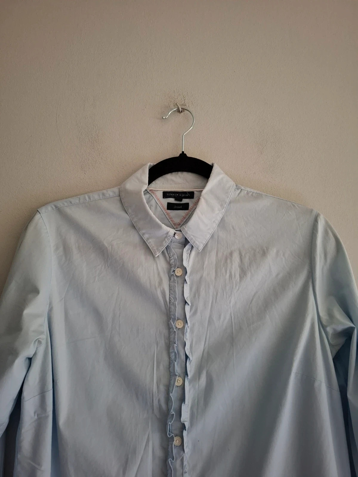 Camisa Tommy Hilfiger Azul Claro con Volantes (Talla 8 / M) – Tommy Hilfiger – taille M / 38 / 10 2