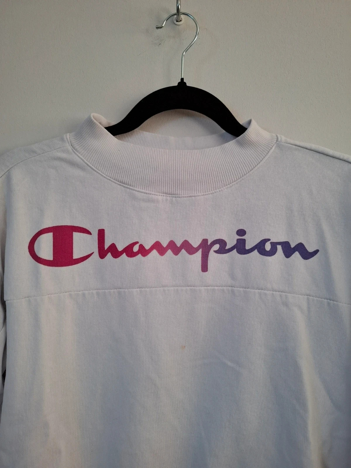 Sudadera Niño Champion Cuello Alto Blanca Logo Degradado – Champion – taille 15 ans / 170 cm 2