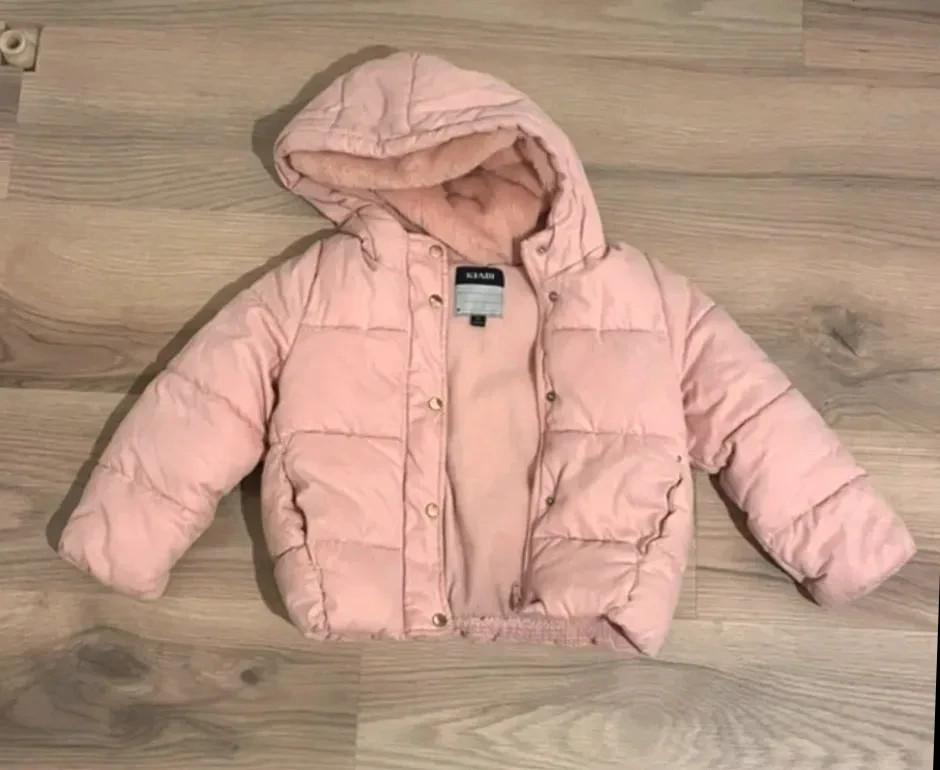 Doudoune chaude à capuche pour fille, rose couleur clair, Taille 5 ans