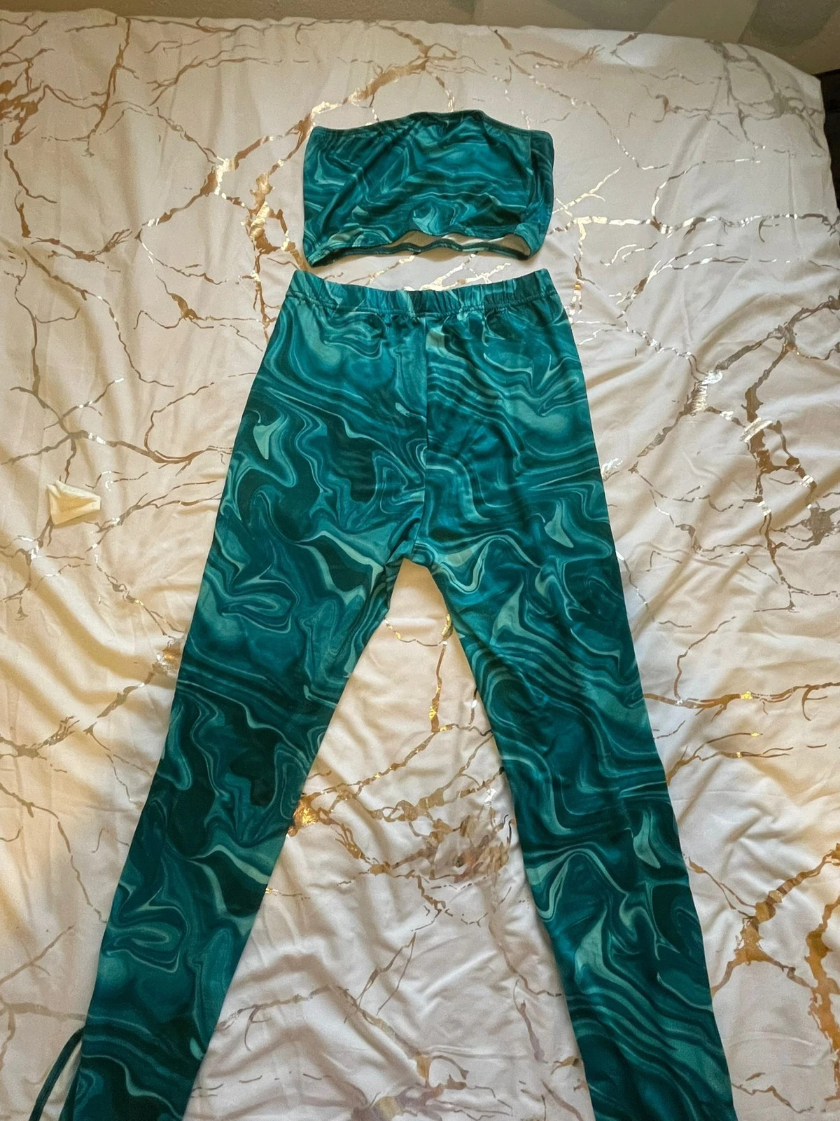 Ensemble femme top bandeau + legging imprimé – taille S (36)