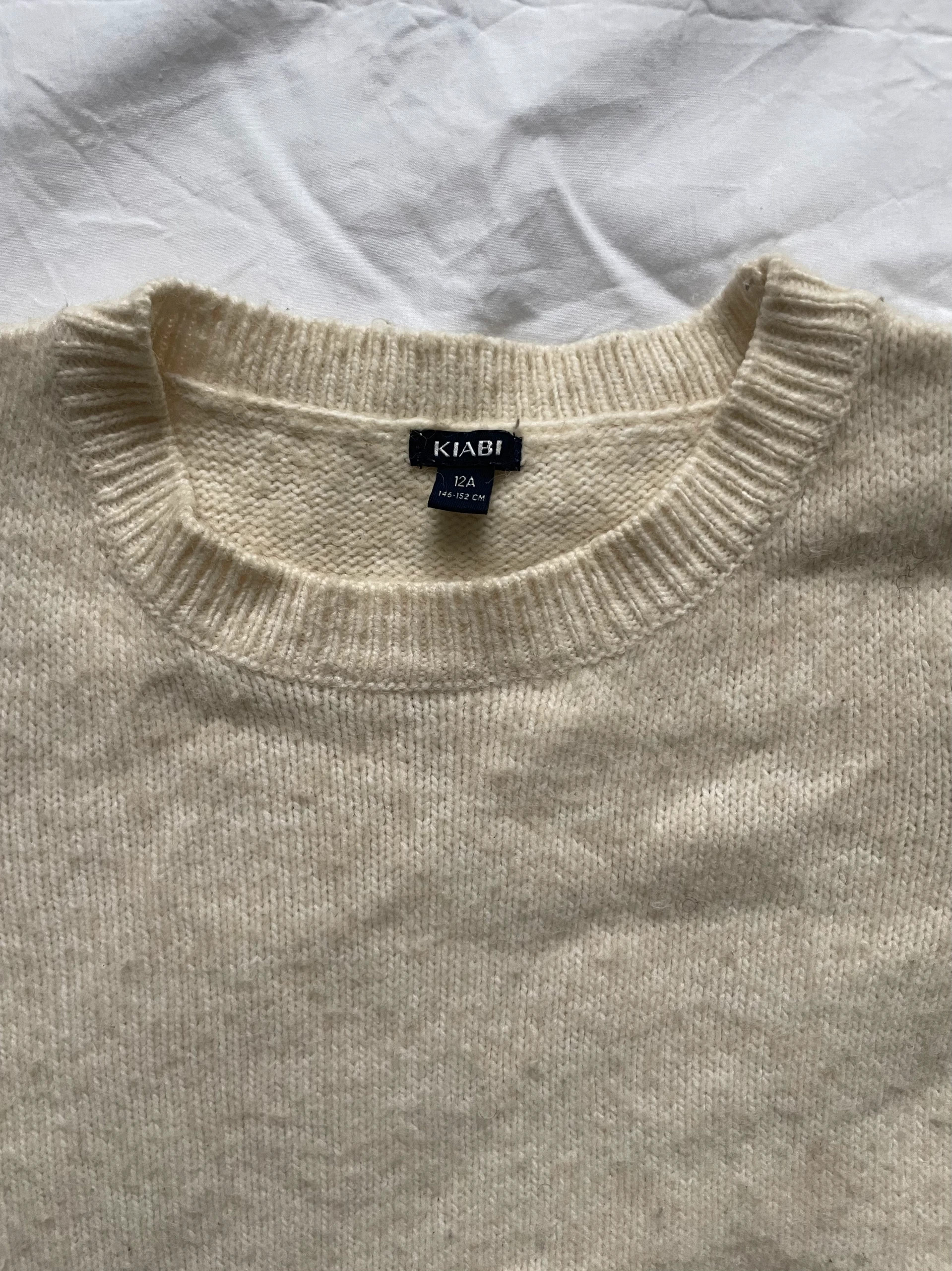 Pull fille, adolescente couleur beige, crème taille 12 ans – Kiabi – taille 12 ans / 152 cm 2