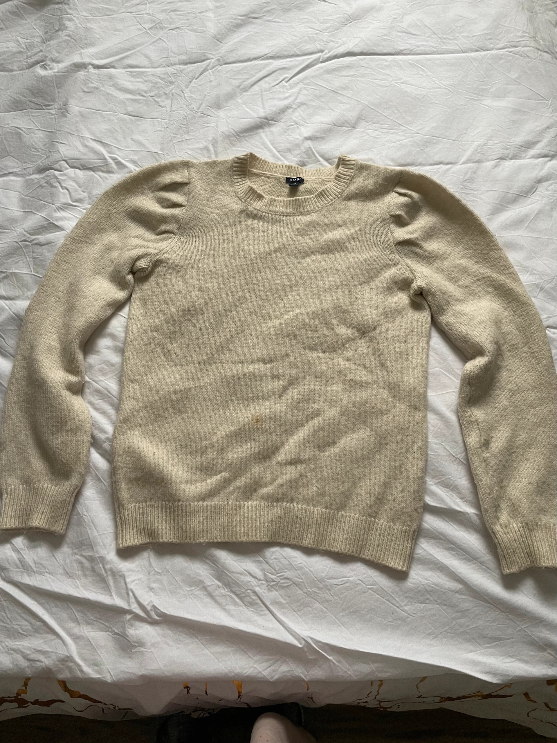 Pull fille, adolescente couleur beige, crème taille 12 ans