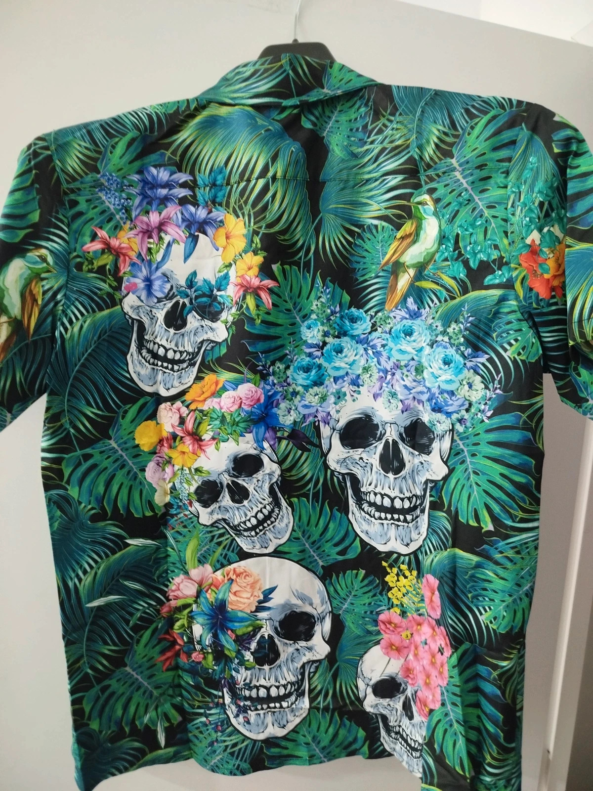 Camisa Aloha Hombre Estampada Calaveras Flores – sin marca – taille M 4
