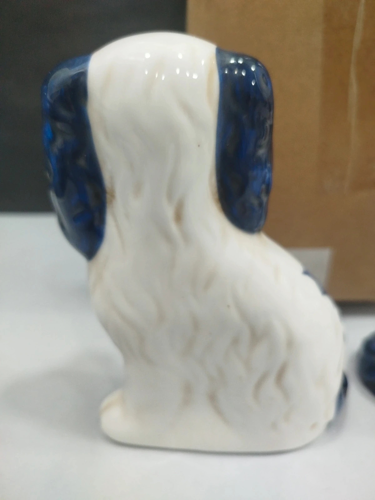 Figuritas de perro porcelana pintadas a mano en azul y blanco par – decorativo – synwish 4