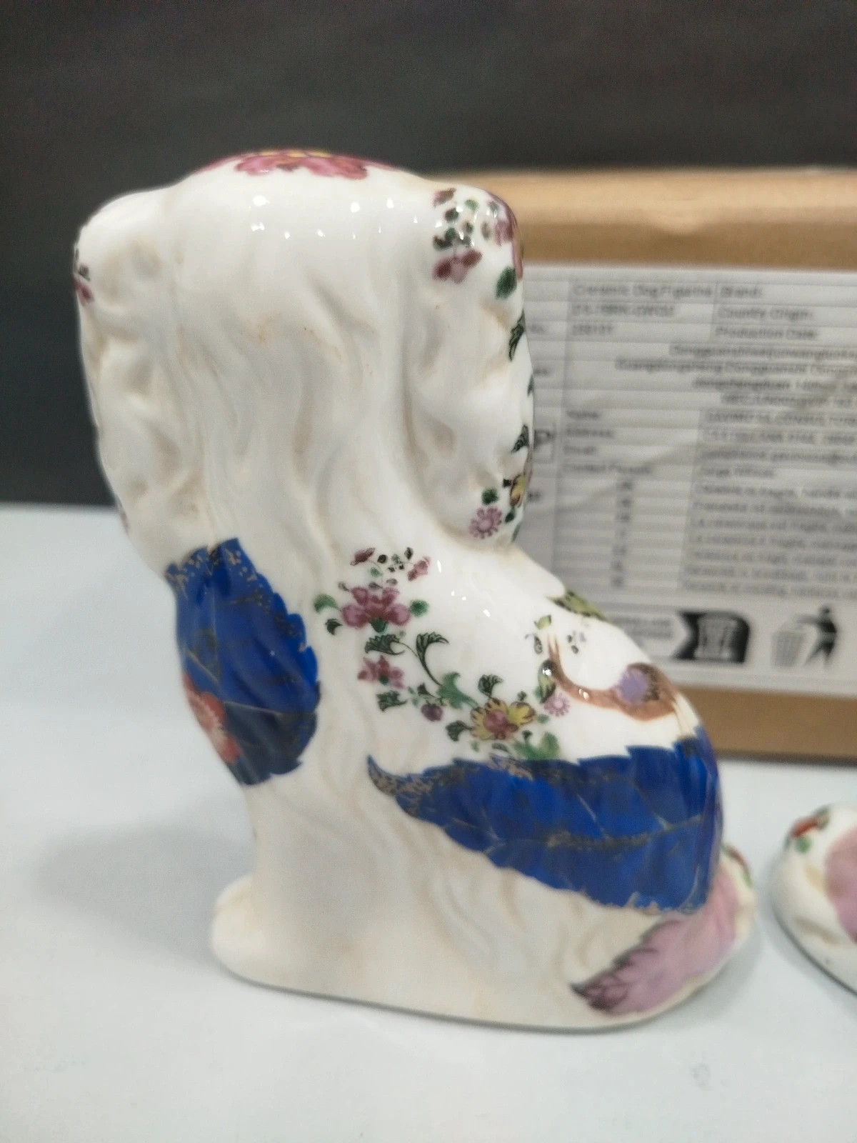Figuritas decorativas de porcelana pintadas a mano perro spaniel par 15cm vintage – 15cm – synwish 5
