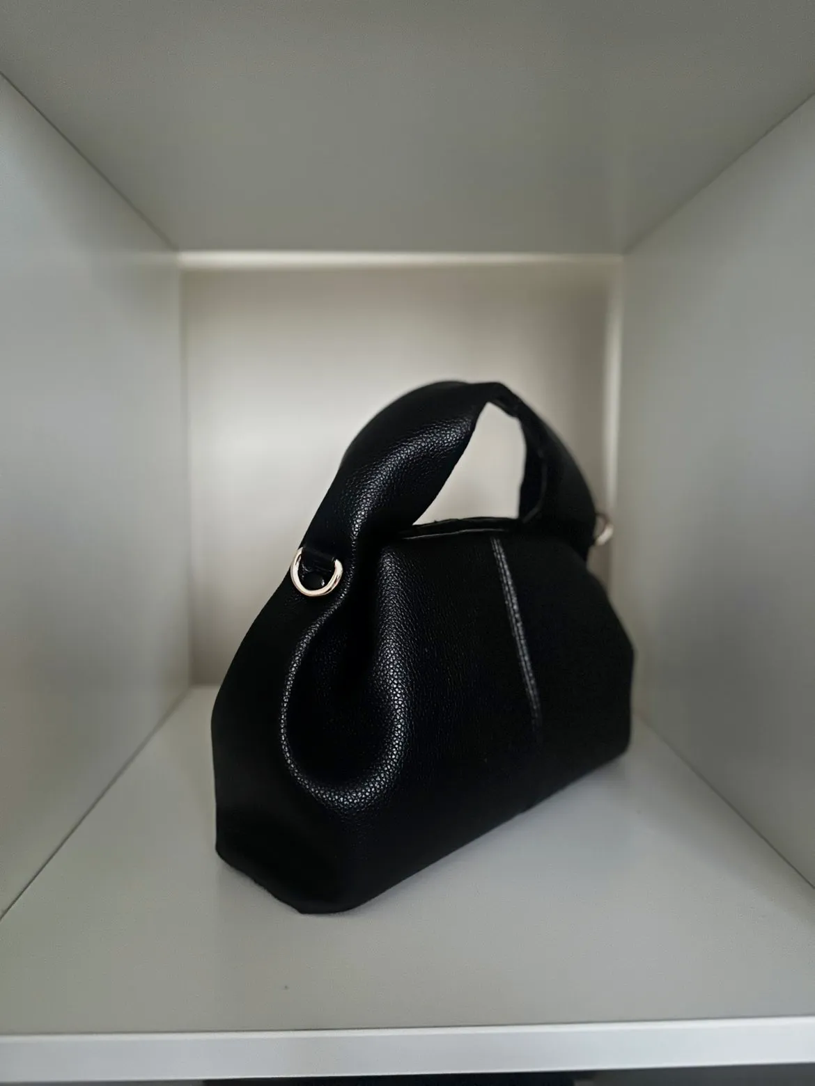 Sac à main noir en similicuir texturé – Numéro 9 mini – taille Taille unique 2