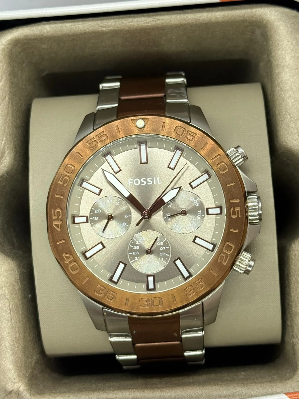 Montre Fossil Homme Bicolore _Excellent État – Fossil – taille 43–46 mm 2