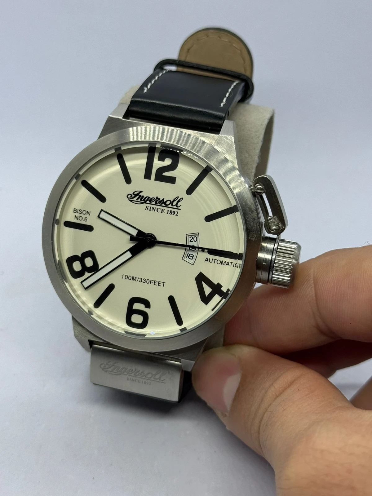 Sublime montre automatique Ingersoll Bison No.6 (référence IN8900), en excellent état. – Ingersoll – taille 47 mm et plus 2