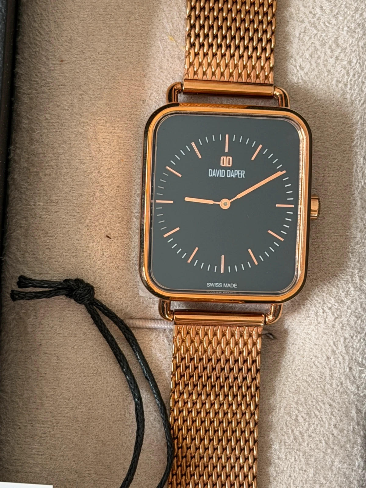 Montre David Daper /Or Rose & Cadran Noir (Swiss Made) – David Daper – taille 39–42 mm 4
