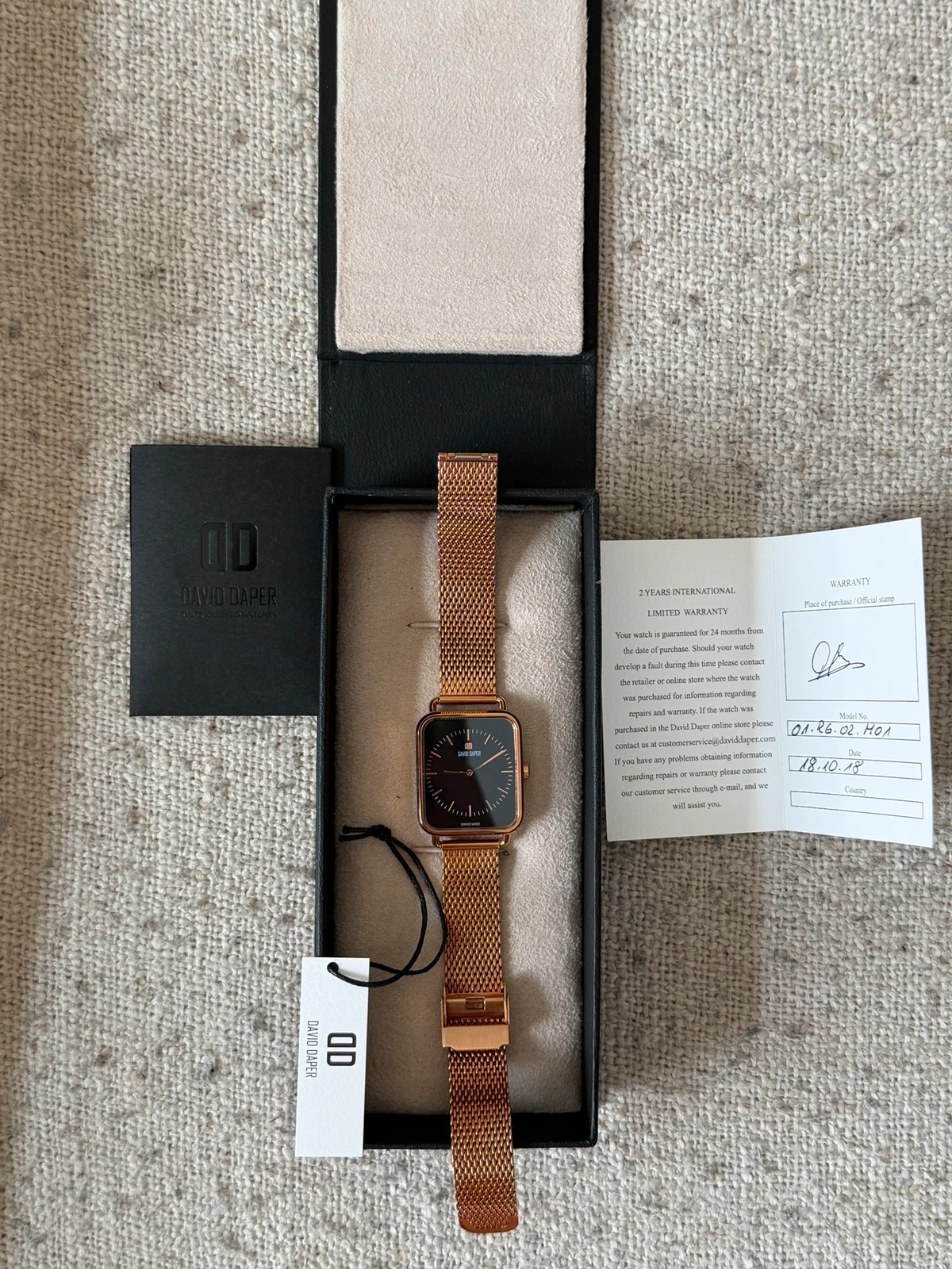 Montre David Daper /Or Rose & Cadran Noir (Swiss Made) – David Daper – taille 39–42 mm 3