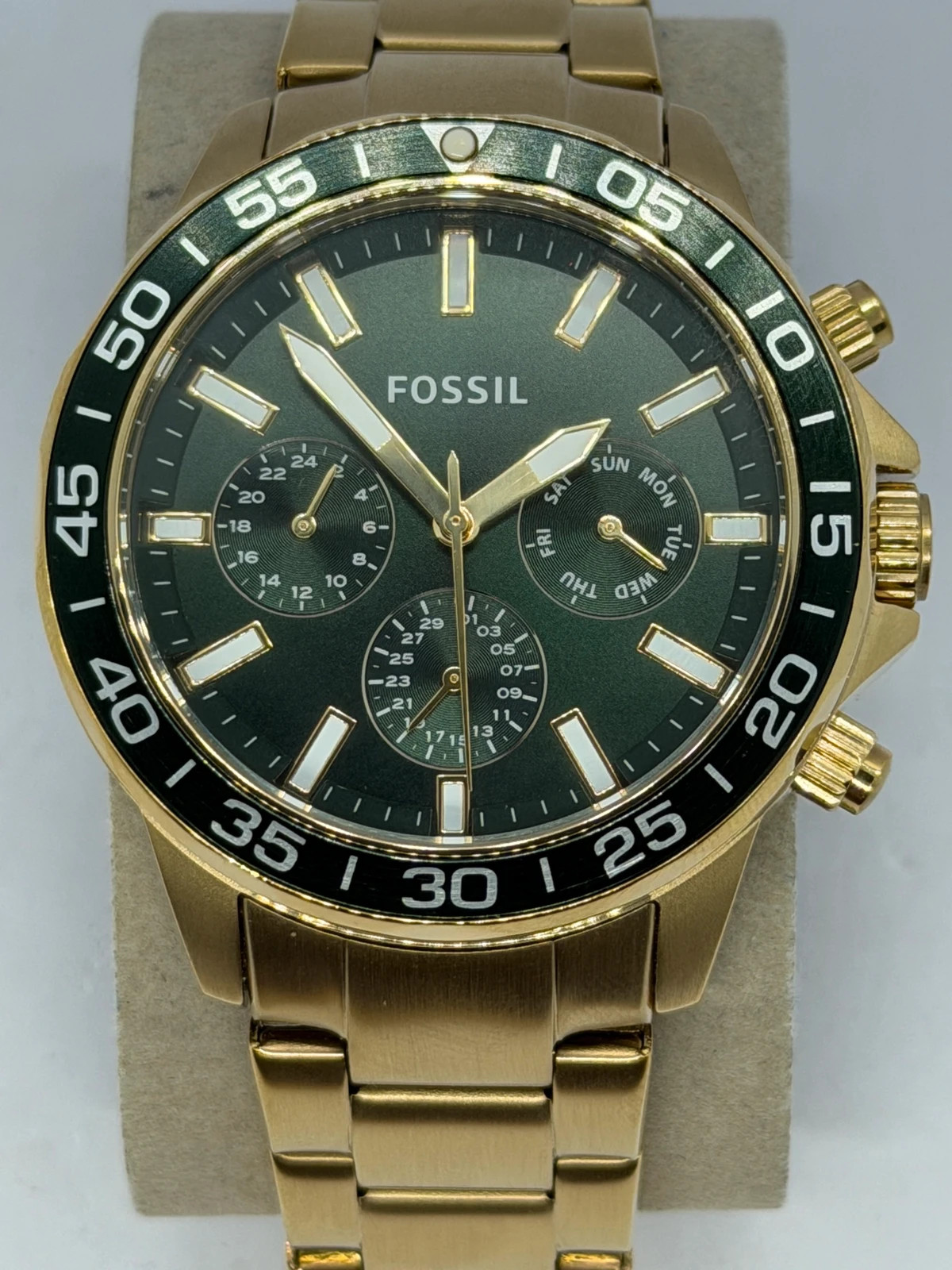 Montre homme Fossil dorée , Cadran vert (BQ2493) – Fossil – taille 43–46 mm 2