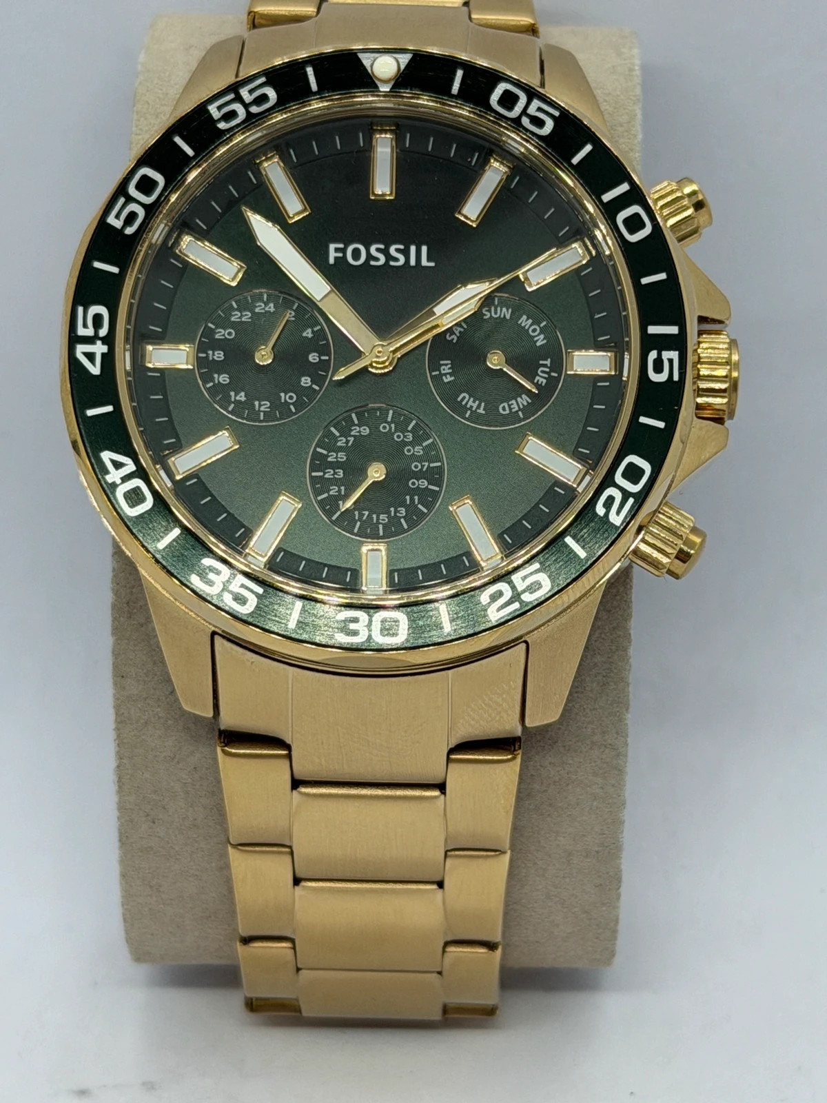 Montre homme Fossil dorée , Cadran vert (BQ2493) – Fossil – taille 43–46 mm 3