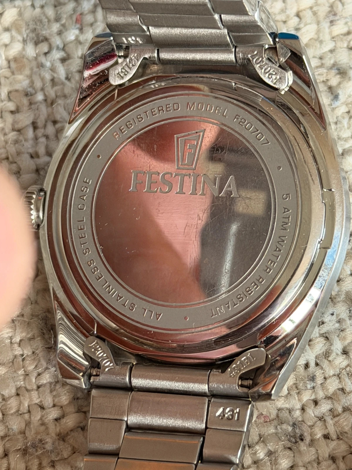 Montre Festina F20707 cadran bleu glacier Boîte d'origine et maillons fournis – Festina – taille 39–42 mm 3