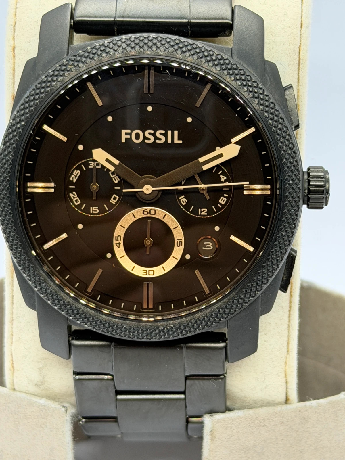 Montre Chronographe Fossil Homme Tout Acier Noir (Réf. FS4682) – Fossil – taille 43–46 mm 3