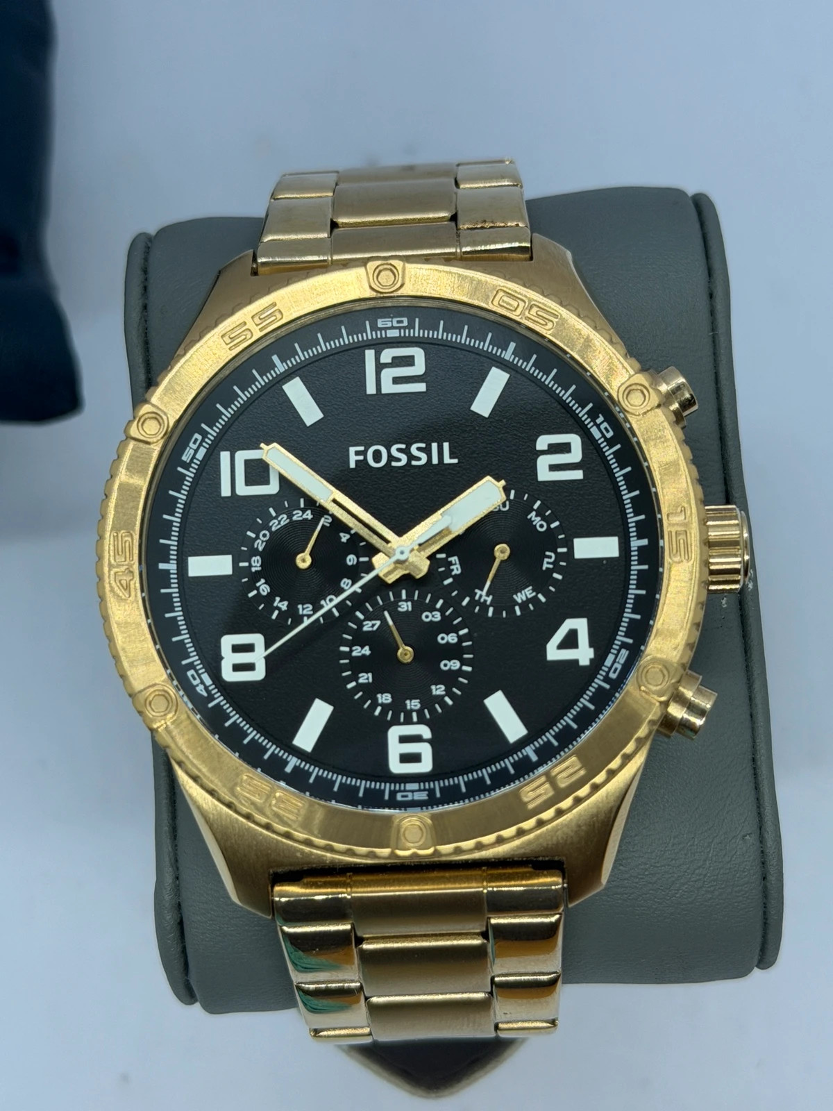 Superbe Montre Homme Fossil Dorée / Cadran Noir (Réf. BQ2824) Très Bon État – Fossil – taille 47 mm et plus 2