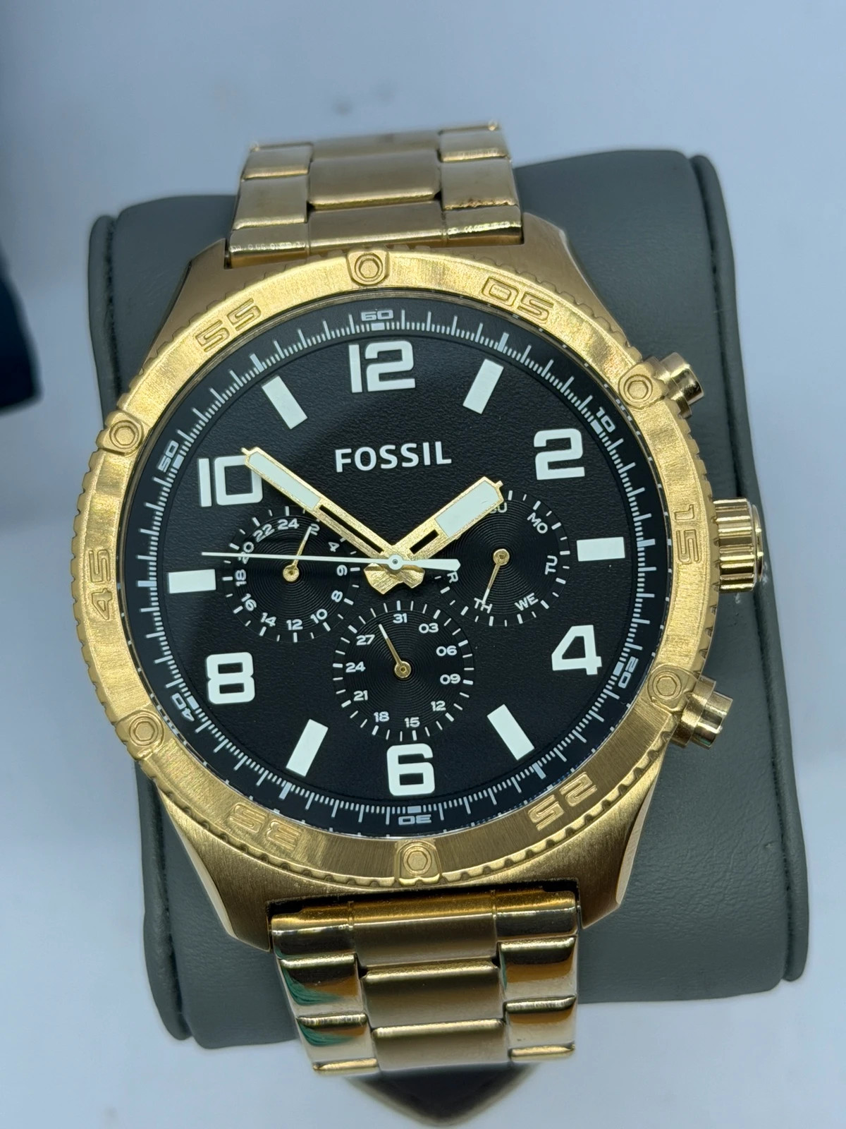 Superbe Montre Homme Fossil Dorée / Cadran Noir (Réf. BQ2824) Très Bon État – Fossil – taille 47 mm et plus 4