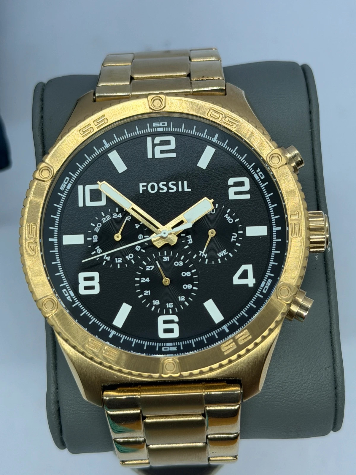 Superbe Montre Homme Fossil Dorée / Cadran Noir (Réf. BQ2824) Très Bon État – Fossil – taille 47 mm et plus 3