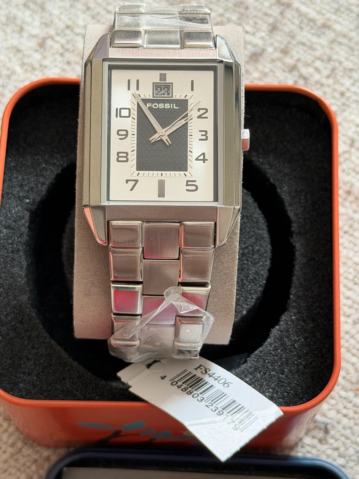 Montre Fossil Homme Rectangulaire Neuve (fs4406) - Acier Inoxydable – Fossil – taille 43–46 mm 2