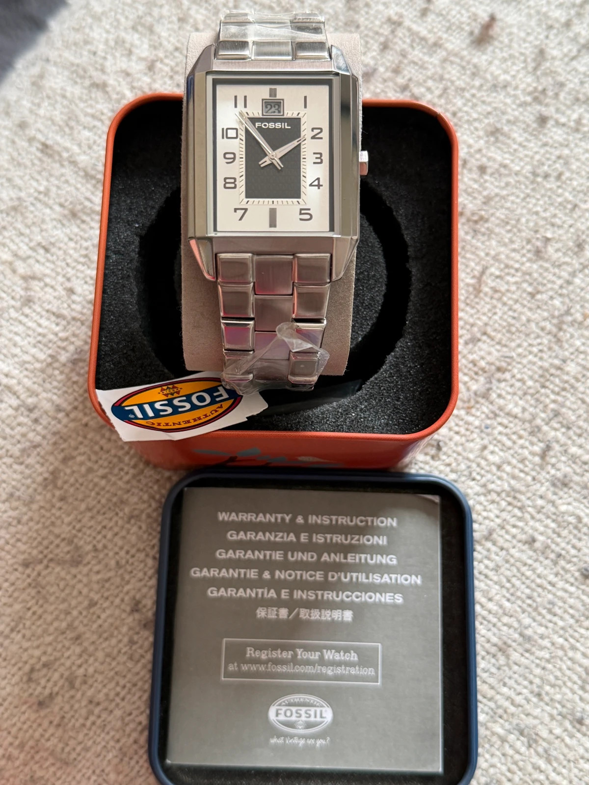 Montre Fossil Homme Rectangulaire Neuve (fs4406) - Acier Inoxydable – Fossil – taille 43–46 mm 3