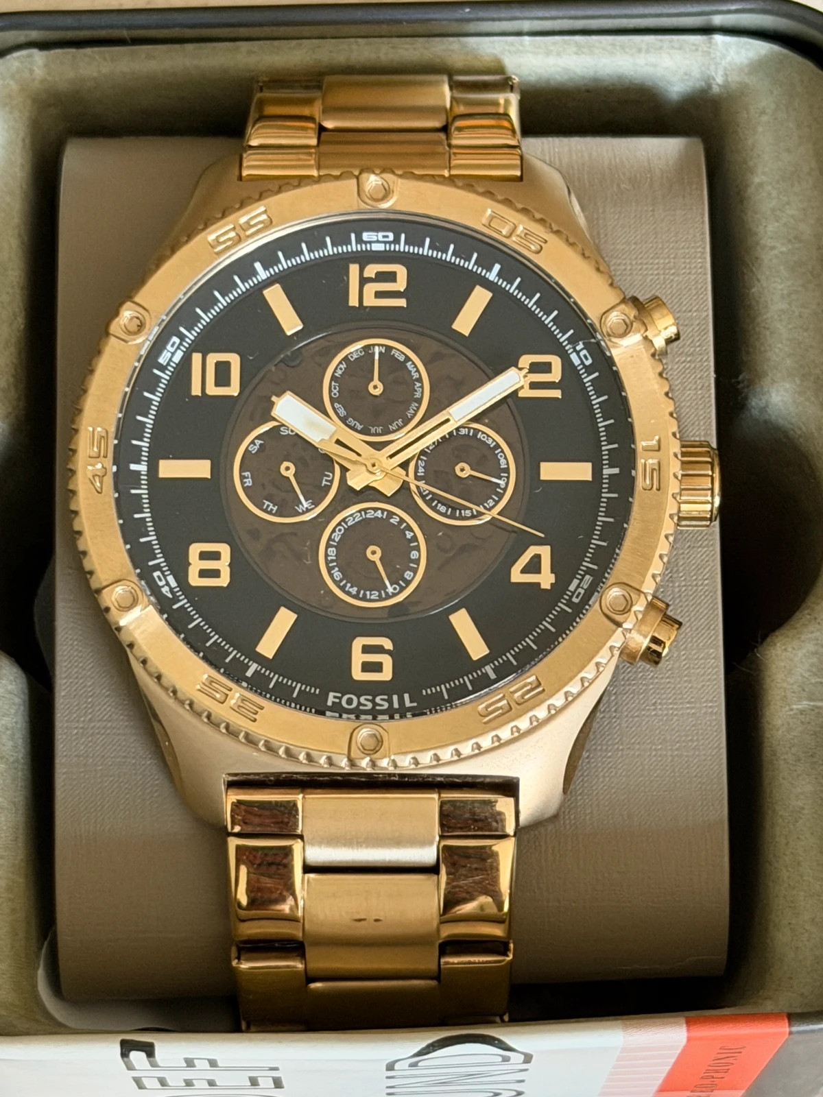 💎 Montre Automatique Fossil BQ2667 – Couleur Or & Noir – Excellent état – Fossil – taille 47 mm et plus 3