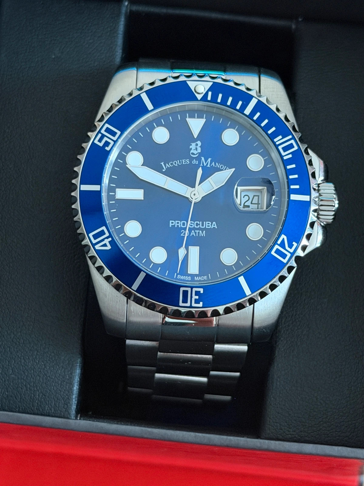 Montre Jacques Du Manoir Pro Scuba "Blue Lagoon – Jacques du Manoir – taille 43–46 mm 3